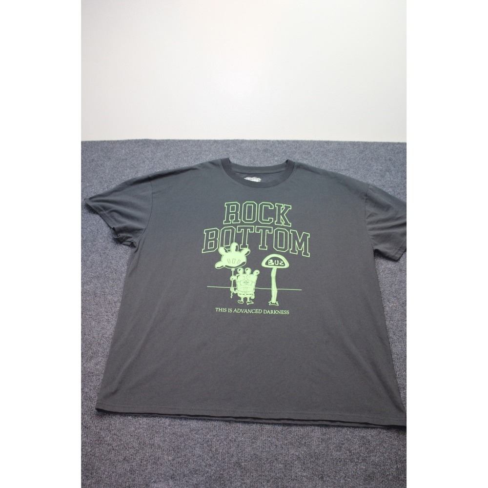 SpongeBob SquarePants Rock Bottom Advanced Darkness Graphic Tee Gray 2XL